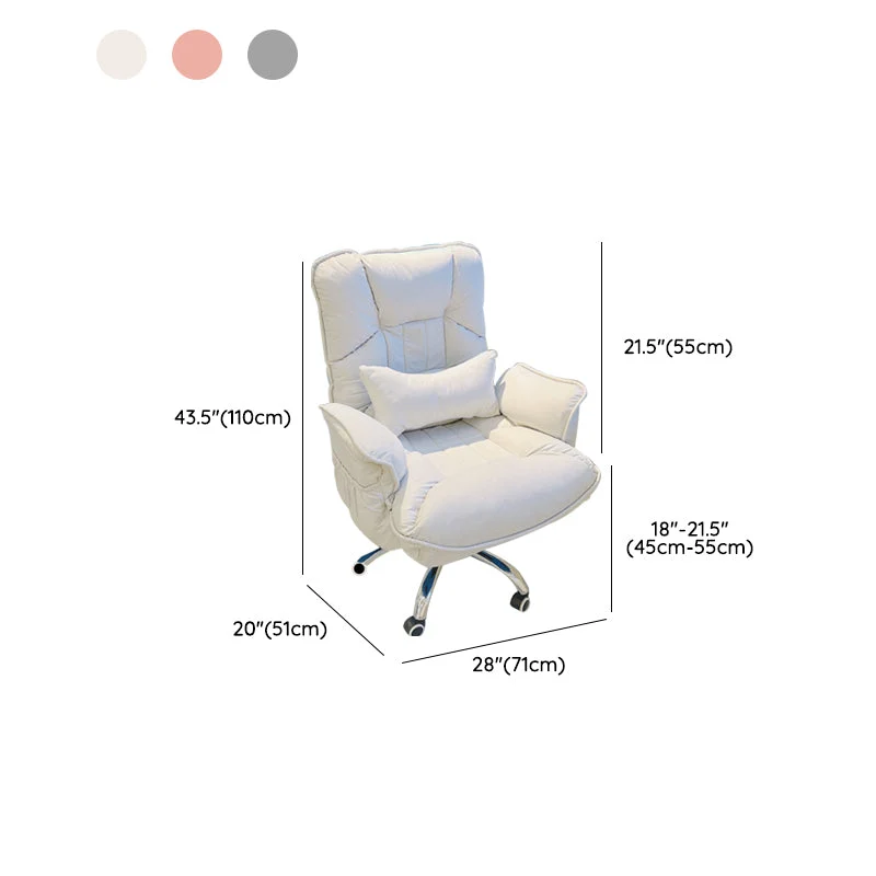 Chaise de bureau moderne sans chaise pivotante à hauteur de siège réglable avec roulettes Clearhalo