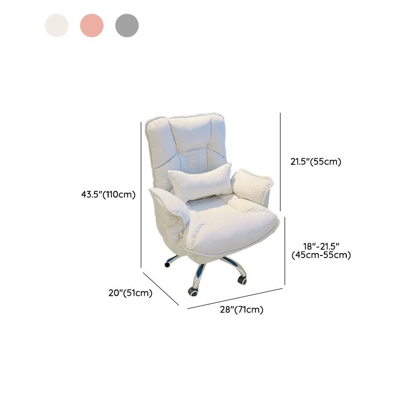 Chaise de bureau moderne sans chaise pivotante à hauteur de siège réglable avec roulettes Clearhalo