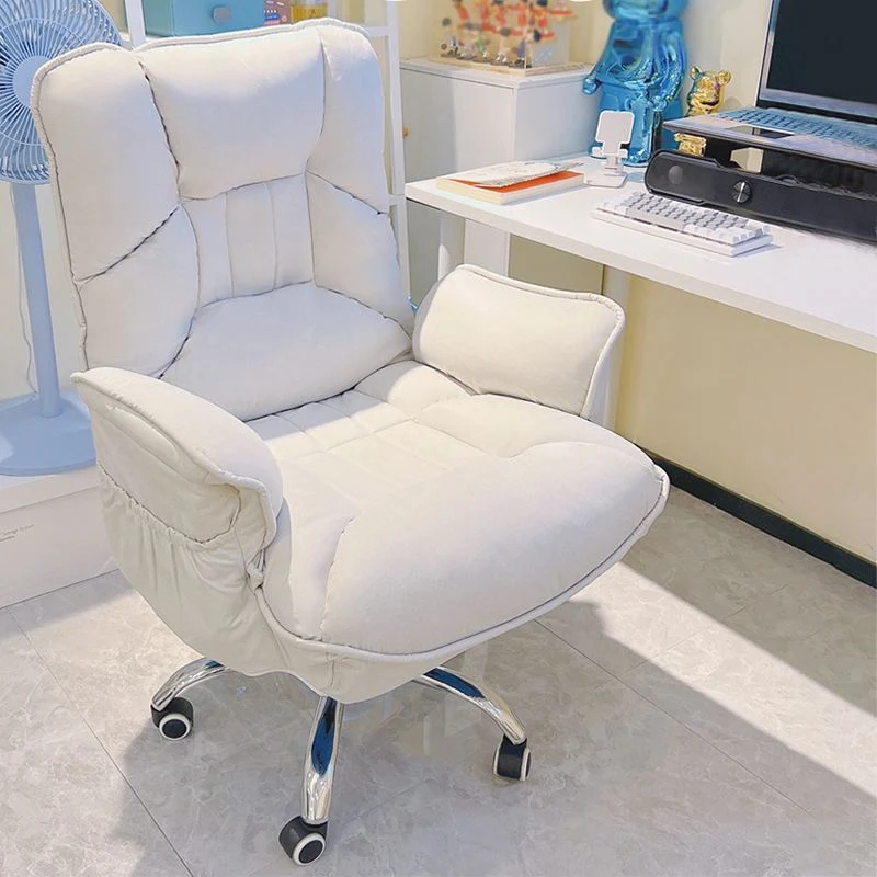 Chaise de bureau moderne sans chaise pivotante à hauteur de siège réglable avec roulettes Clearhalo