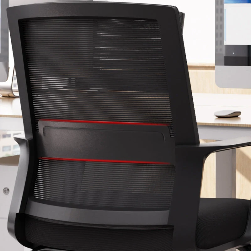 Chaise de bureau moderne sans roues, bras fixes, tapissée sans chaise de bureau pénible Clearhalo