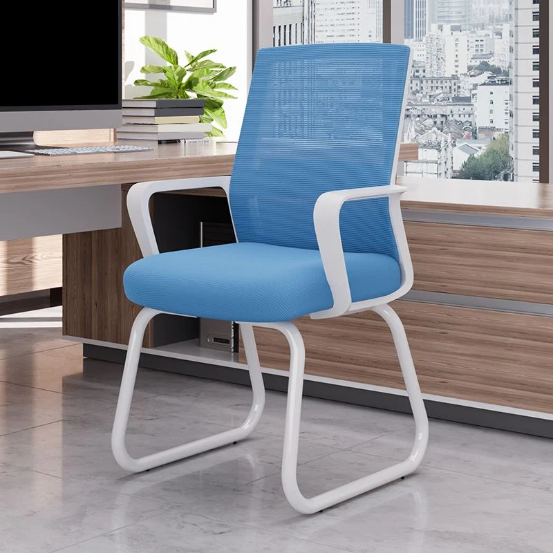 Chaise de bureau moderne sans roues, bras fixes, tapissée sans chaise de bureau pénible Clearhalo