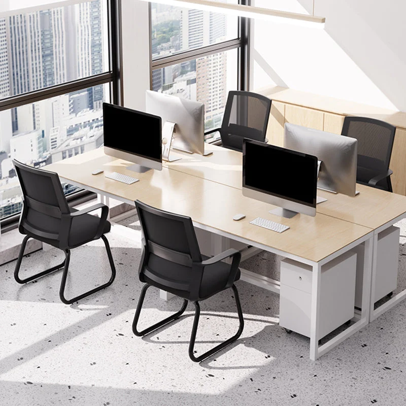 Chaise de bureau moderne sans roues, bras fixes, tapissée sans chaise de bureau pénible Clearhalo