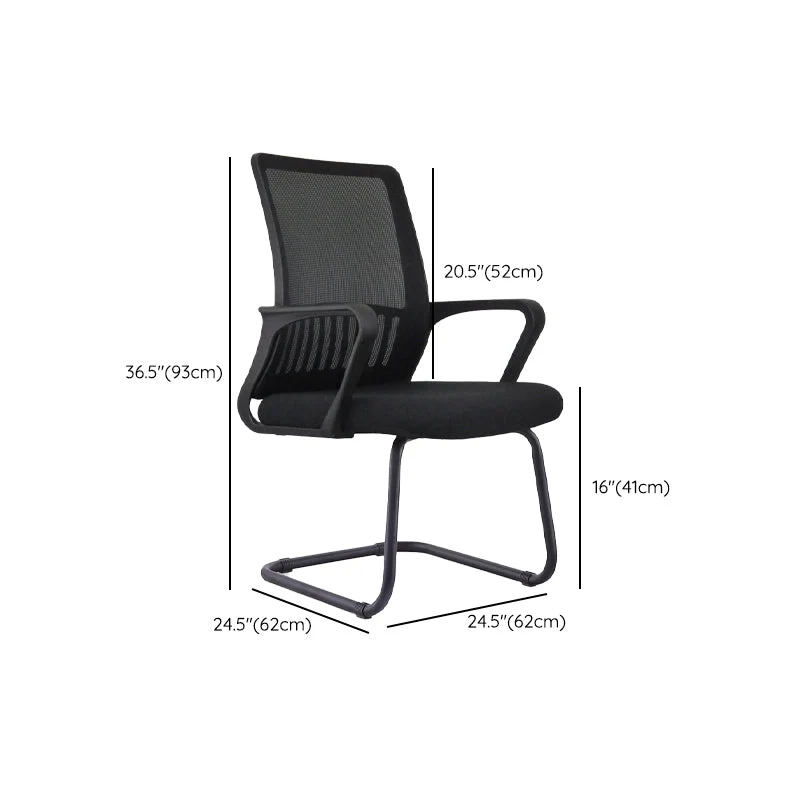 Chaise de bureau moderne sans roues, bras fixes, tapissé sans chaise de bureau pénible Clearhalo
