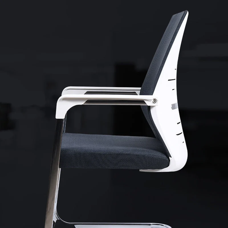Chaise de bureau moderne sans roues, bras fixes, soutien lombaire, chaise de bureau Clearhalo