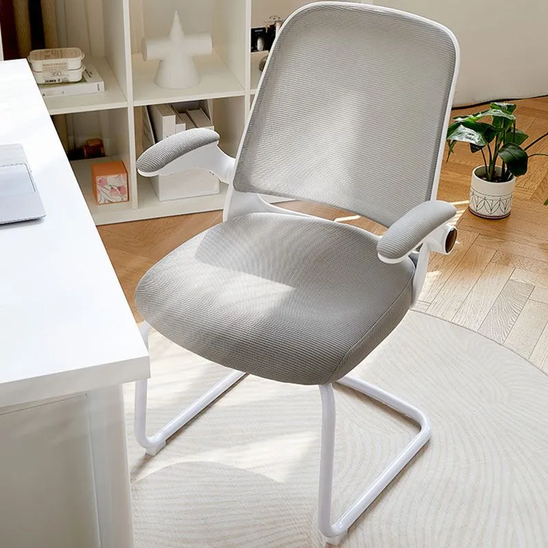 Chaise de bureau moderne sans roues, bras amovibles, chaise de bureau rembourrée sans détresse Clearhalo