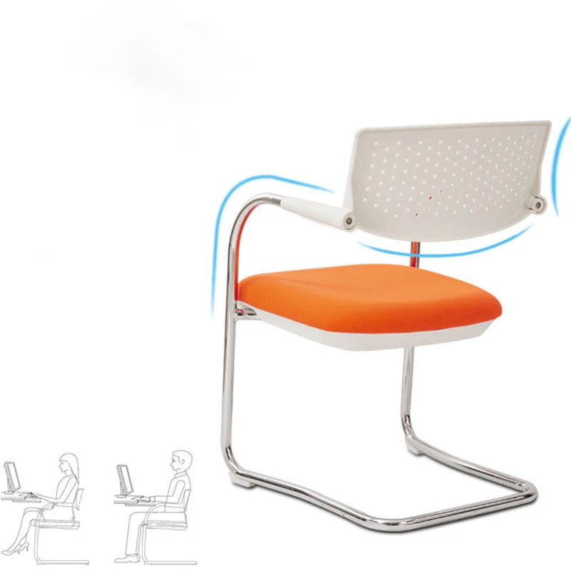 Chaise de bureau moderne sans roues, chaise d'invité à dossier moyen en microfibre Clearhalo