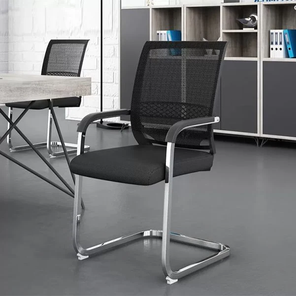 Chaise de bureau moderne sans roues CorLiving Workspace Black Mesh Chair Clearhalo