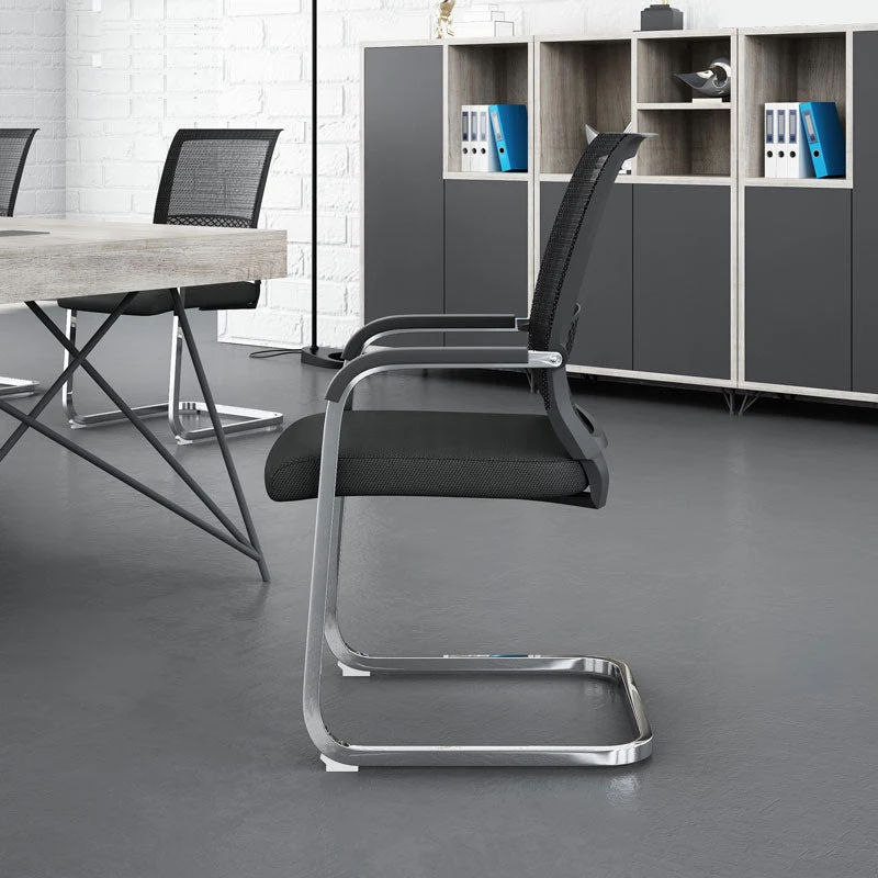Chaise de bureau moderne sans roues CorLiving Workspace Black Mesh Chair Clearhalo