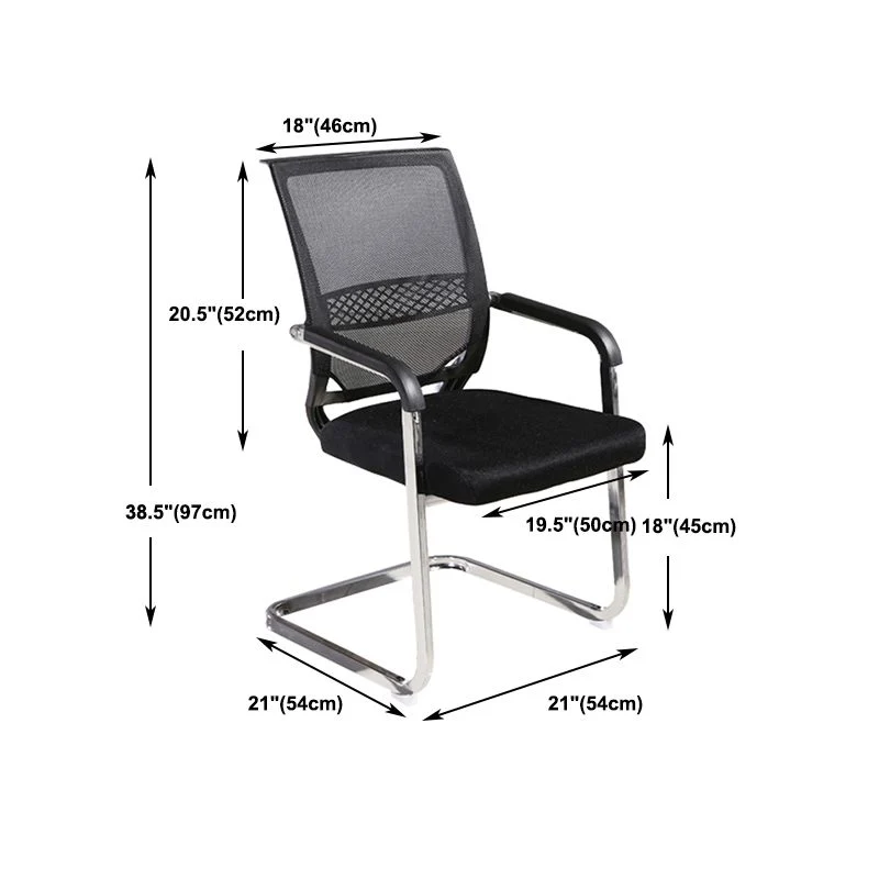 Chaise de bureau moderne sans roues CorLiving Workspace Black Mesh Chair Clearhalo