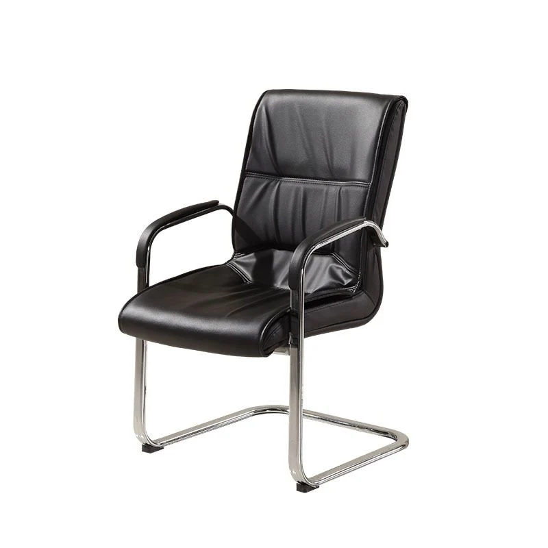 Chaise de bureau moderne sans roues, sans bras fixes pénibles, chaise de bureau rembourrée Clearhalo