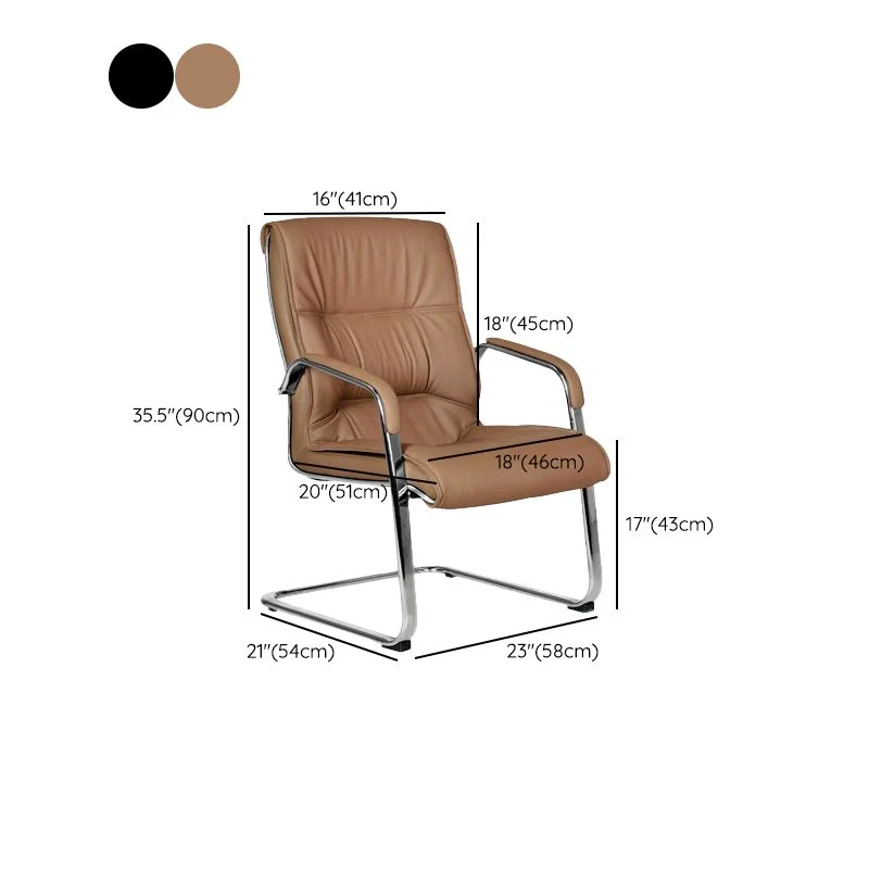 Chaise de bureau moderne sans roues, sans bras fixes pénibles, chaise de bureau rembourrée Clearhalo
