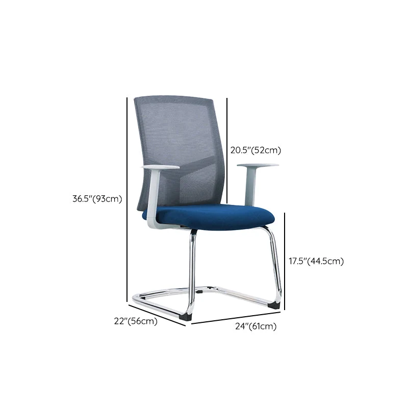Chaise de bureau moderne sans roues, support lombaire, bras fixes, chaise de bureau Clearhalo