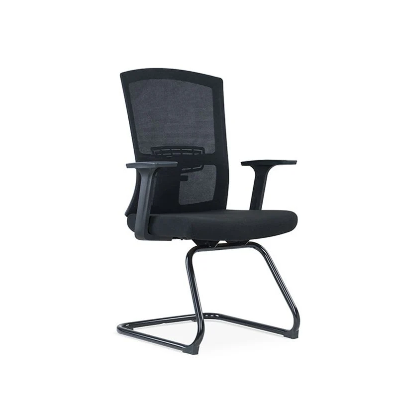 Chaise de bureau moderne sans roues, support lombaire, bras fixes, chaise de bureau Clearhalo