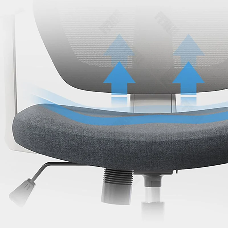 Chaise de bureau moderne, siège réglable en hauteur, bras fixes, chaise pivotante avec roulettes Clearhalo