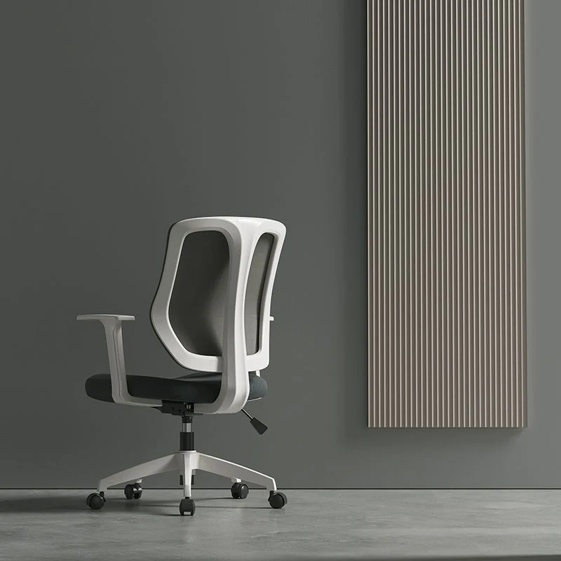 Chaise de bureau moderne, siège réglable en hauteur, bras fixes, chaise pivotante avec roulettes Clearhalo