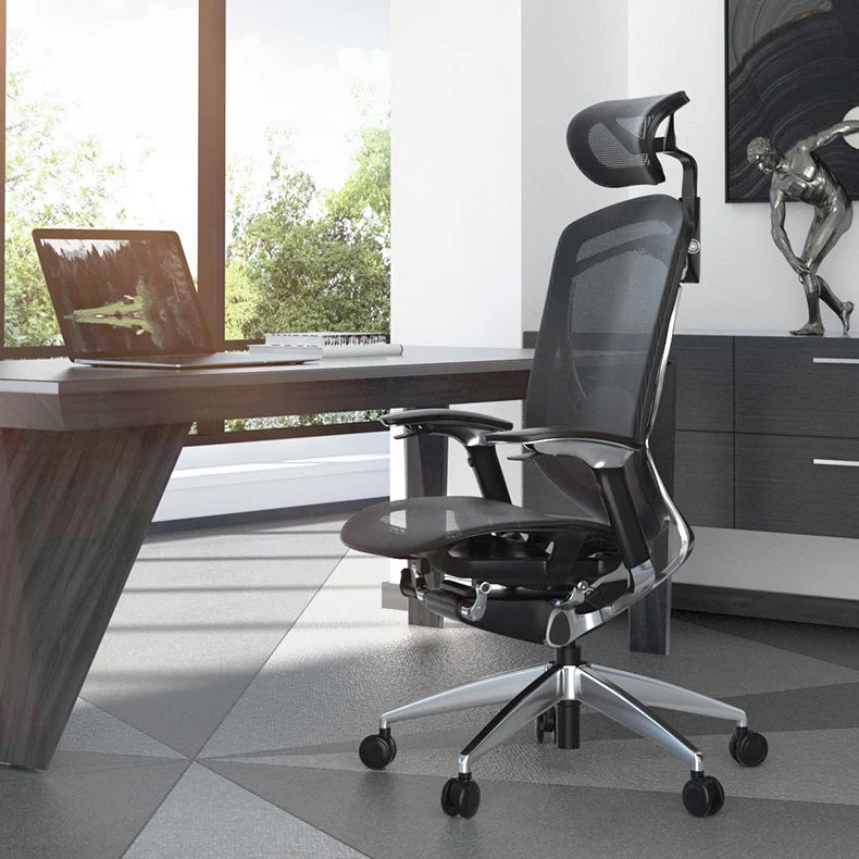 Chaise de bureau moderne, siège réglable en hauteur, bras amovibles, chaise pivotante avec roulettes Clearhalo
