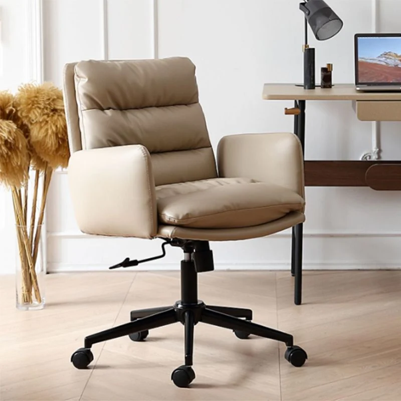 Chaise de bureau moderne, siège réglable en hauteur, chaise de bureau coulissante avec roulettes Clearhalo