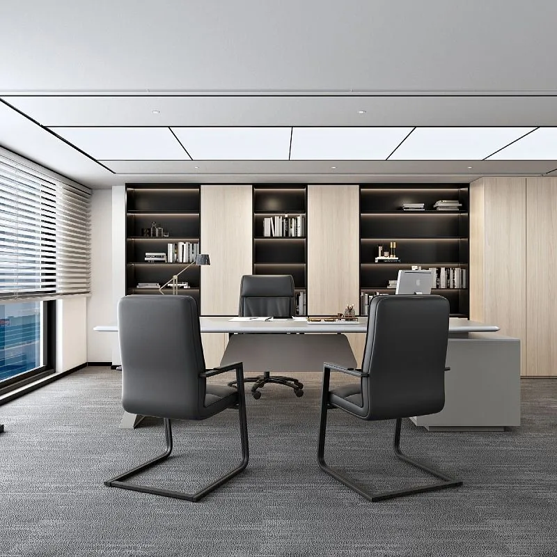 Chaise de bureau moderne en simili cuir, chaise de travail ergonomique à dossier haut Clearhalo