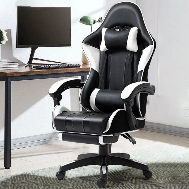Chaise de bureau moderne en simili cuir, chaise d'ordinateur à dossier haut avec roulettes Clearhalo