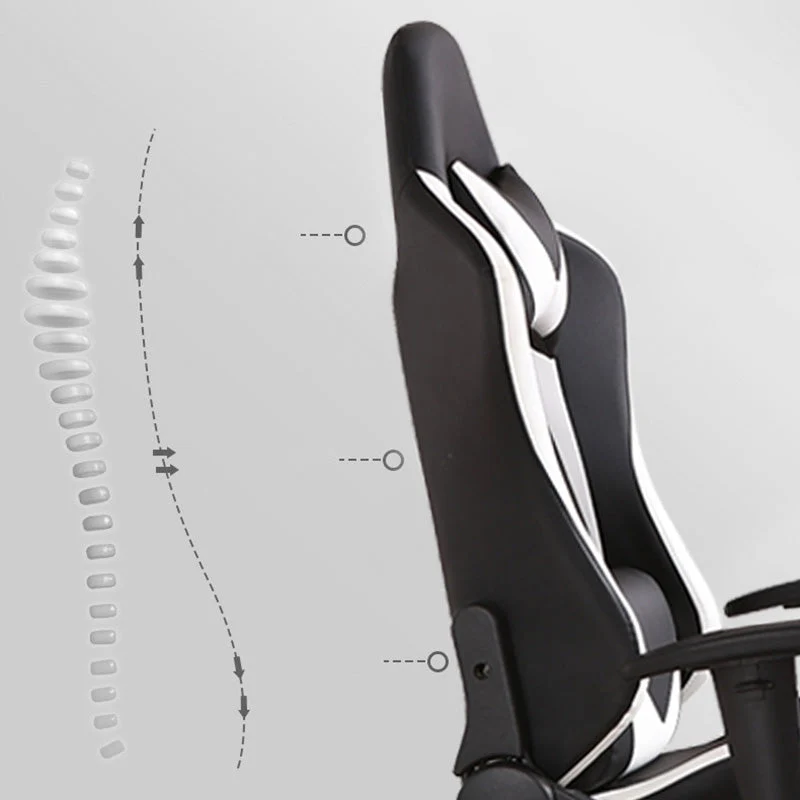 Chaise de bureau moderne en simili cuir, hauteur de siège réglable, avec roulettes Clearhalo