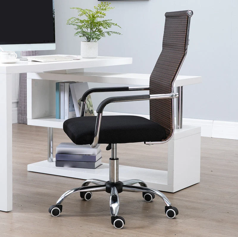 Chaise de bureau moderne Slide, hauteur de siège réglable, bras fixes avec roulettes Clearhalo