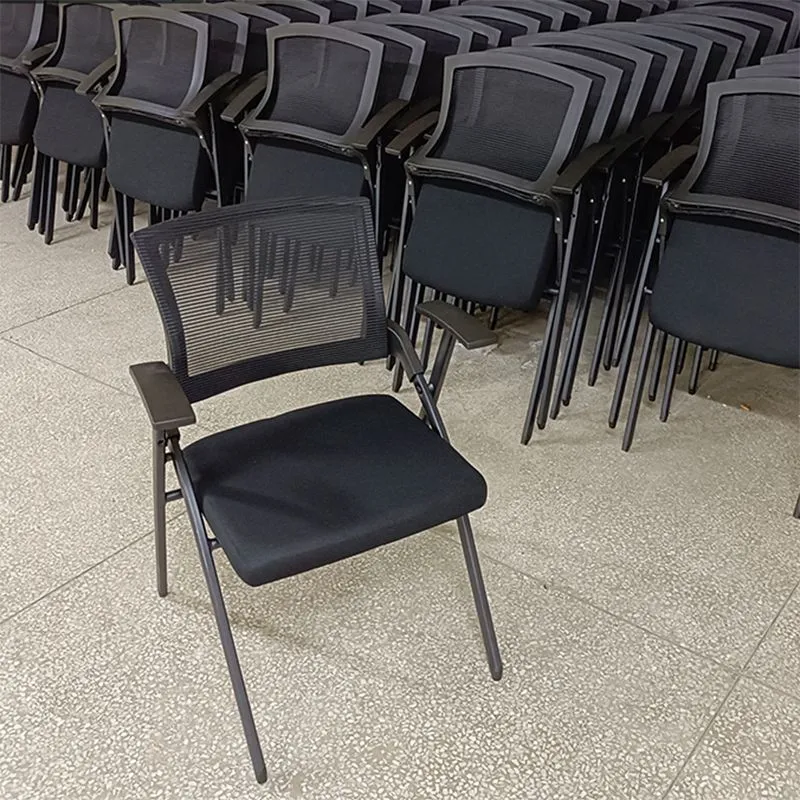 Chaise de bureau noire, chaise de conférence AirGrid respirante à dossier moyen Clearhalo
