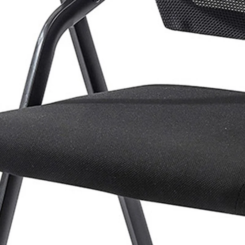 Chaise de bureau noire, chaise de conférence AirGrid respirante à dossier moyen Clearhalo