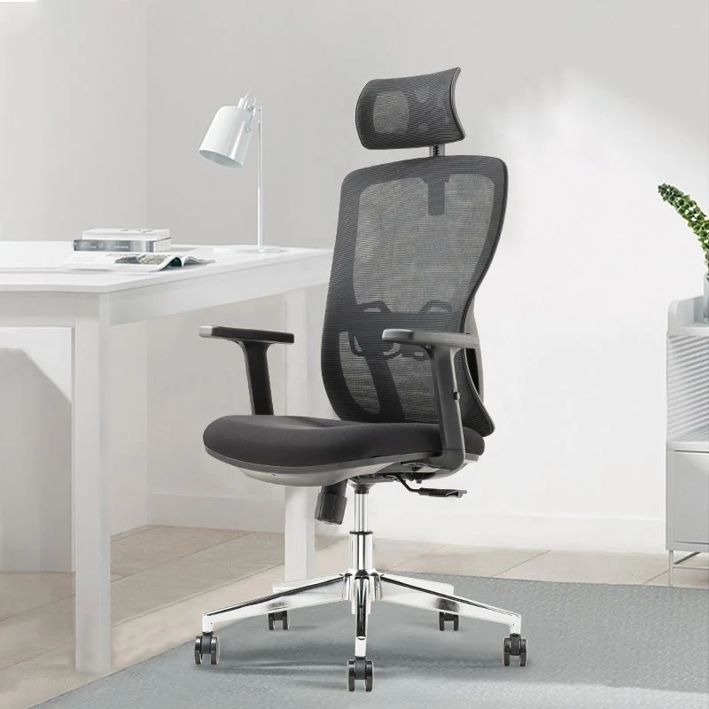 Chaise de bureau noire moderne, bras fixes, hauteur de siège réglable, avec roulettes Clearhalo