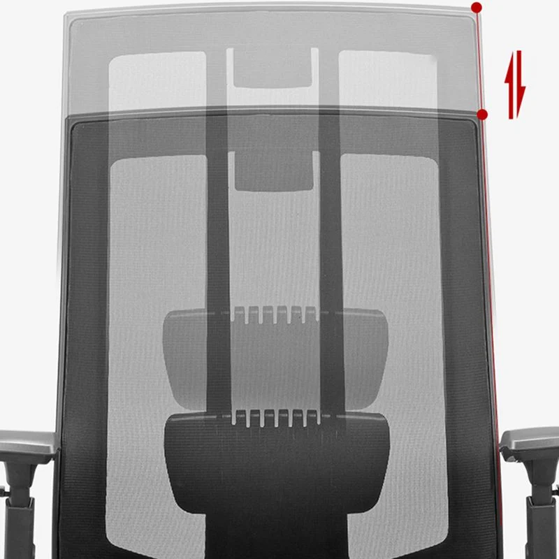 Chaise de bureau noire moderne sans détresse, sans roues, chaise de bureau à grille d'air respirante Clearhalo