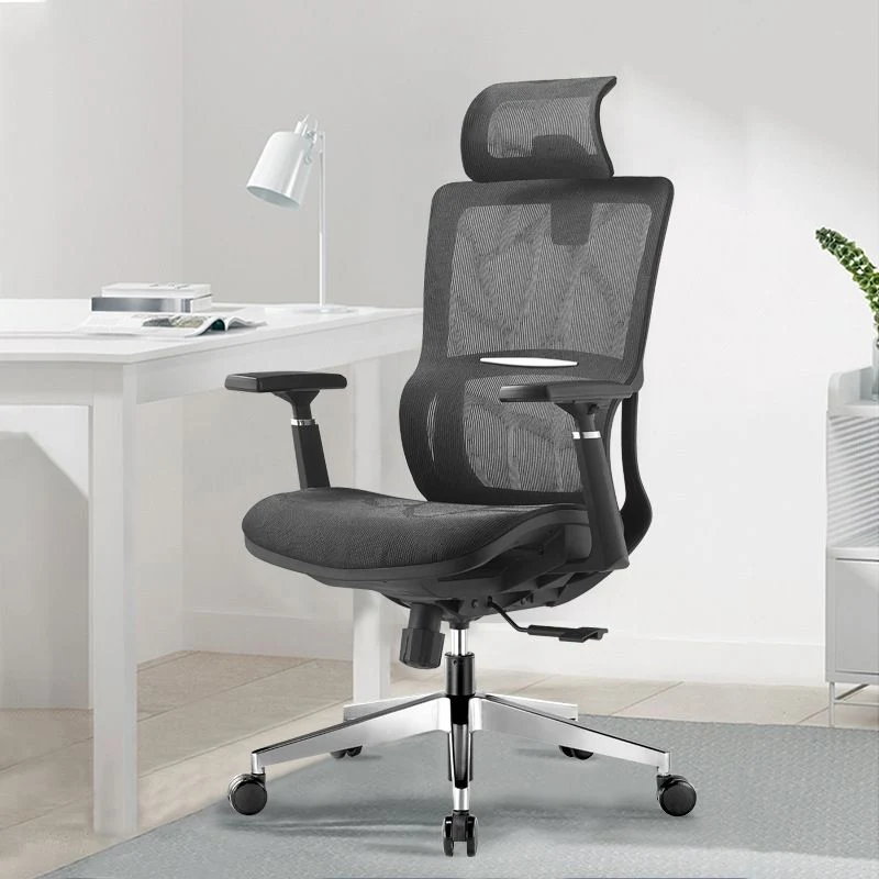 Chaise de bureau noire moderne, siège réglable en hauteur, avec roulettes Clearhalo