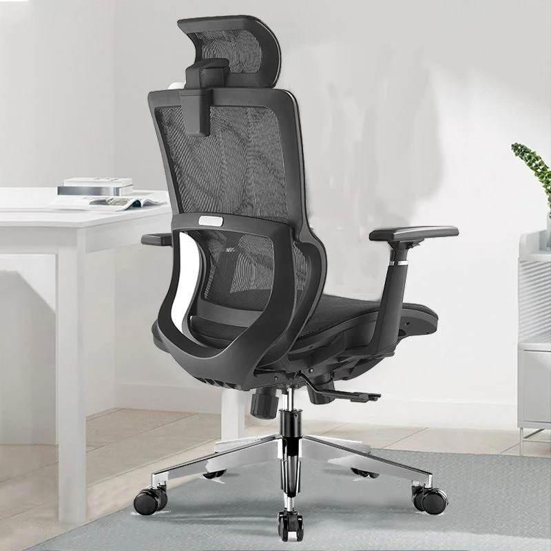 Chaise de bureau noire moderne, siège réglable en hauteur, avec roulettes Clearhalo