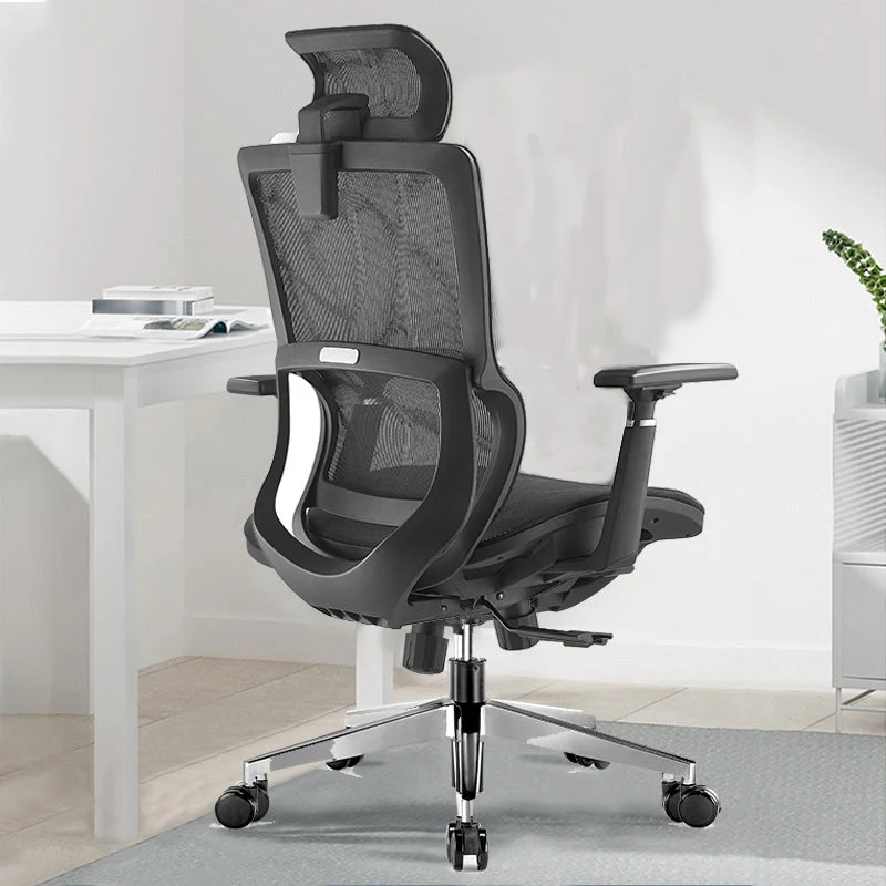 Chaise de bureau noire moderne, siège réglable en hauteur, avec roulettes Clearhalo