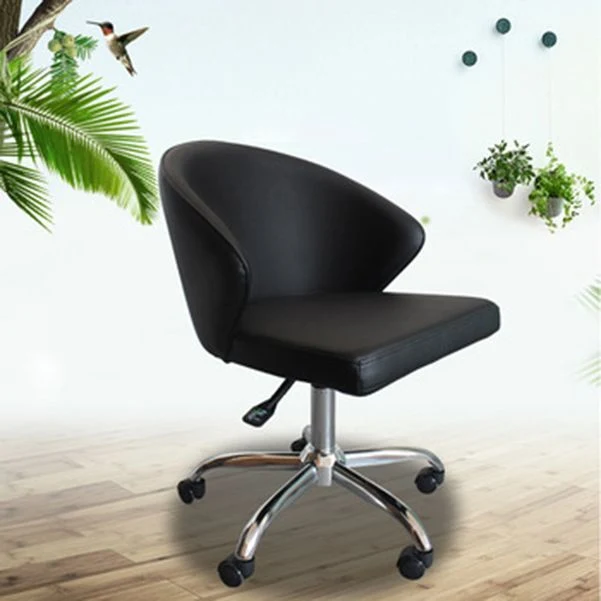 Chaise de bureau noire sans accoudoirs moderne, chaise réglable en hauteur avec roulettes Clearhalo