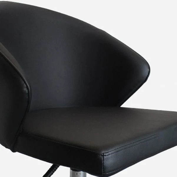 Chaise de bureau noire sans accoudoirs moderne, chaise réglable en hauteur avec roulettes Clearhalo