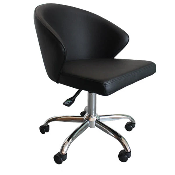 Chaise de bureau noire sans accoudoirs moderne, chaise réglable en hauteur avec roulettes Clearhalo