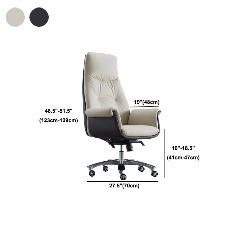 Chaise de bureau pivotante avec roulettes Chaise en cuir pour espace de travail CorLiving Clearhalo