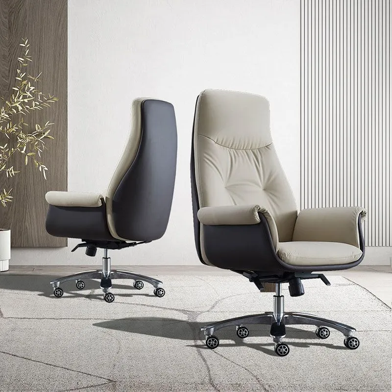 Chaise de bureau pivotante avec roulettes Chaise en cuir pour espace de travail CorLiving Clearhalo