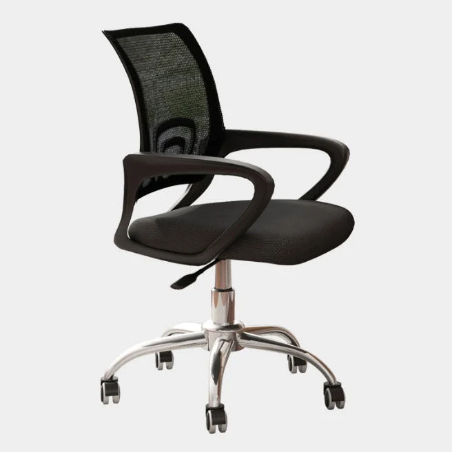 Chaise de bureau pivotante contemporaine Chaise de bureau en microfibre à dossier moyen Clearhalo