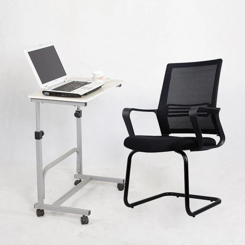 Chaise de bureau pivotante contemporaine en tissu avec accoudoirs à dossier haut en noir Clearhalo