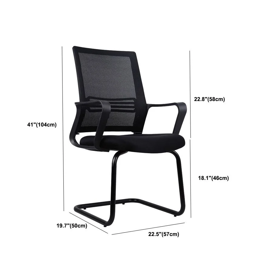 Chaise de bureau pivotante contemporaine en tissu avec accoudoirs à dossier haut en noir Clearhalo