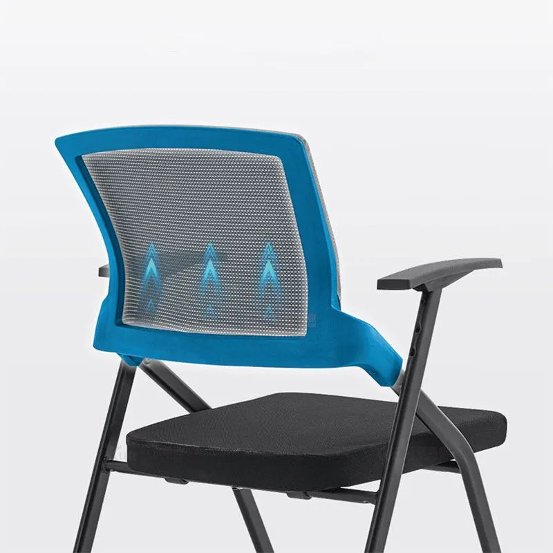 Chaise de bureau pivotante contemporaine en tissu avec accoudoirs fixes en noir Clearhalo