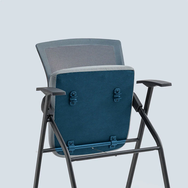 Chaise de bureau pivotante contemporaine en tissu avec accoudoirs fixes en noir Clearhalo