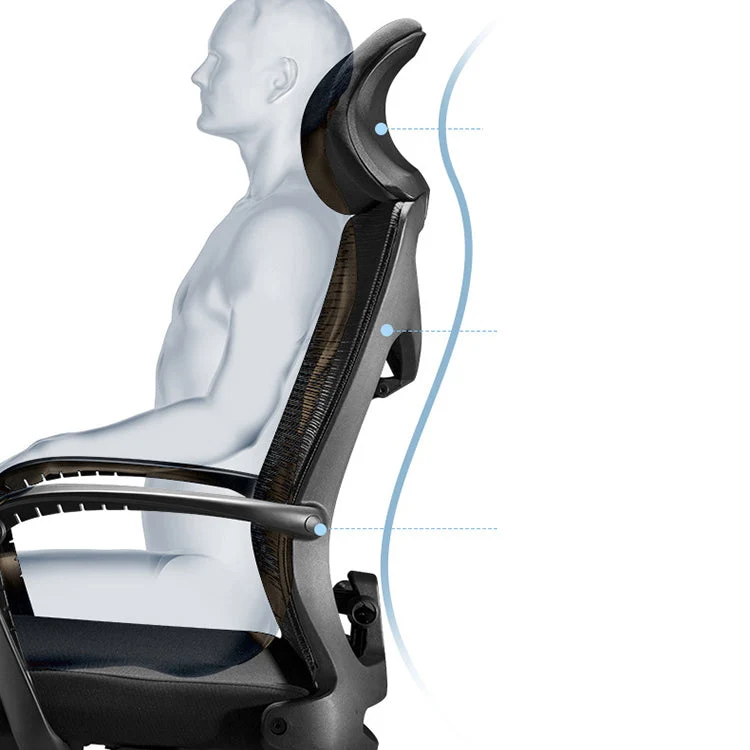 Chaise de bureau pivotante à dossier haut, chaise de travail ergonomique moderne avec repose-pieds Clearhalo