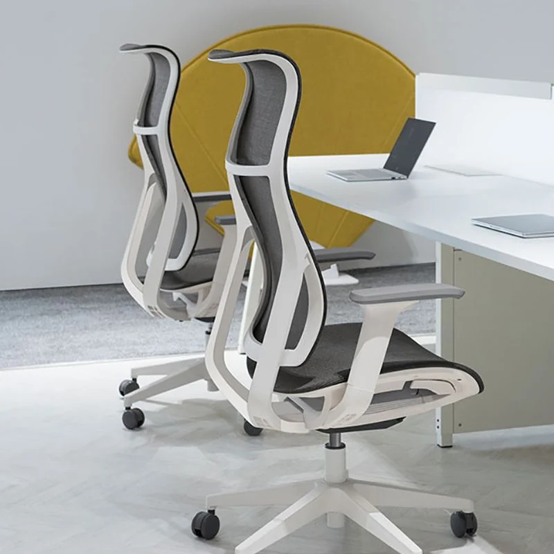 Chaise de bureau pivotante à dossier haut moderne, chaise de bureau coulissante avec bras réglables Clearhalo