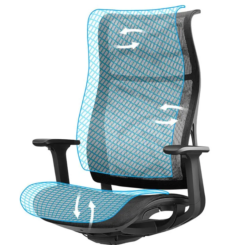 Chaise de bureau pivotante à dossier haut moderne, chaise de bureau coulissante avec bras réglables Clearhalo