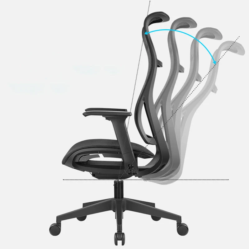 Chaise de bureau pivotante à dossier haut moderne, chaise de bureau coulissante avec bras réglables Clearhalo
