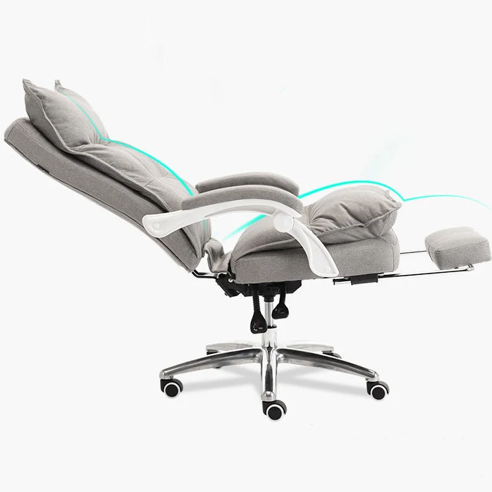 Chaise de bureau pivotante exécutive avec accoudoirs rembourrés, chaise de travail moderne avec roulettes Clearhalo