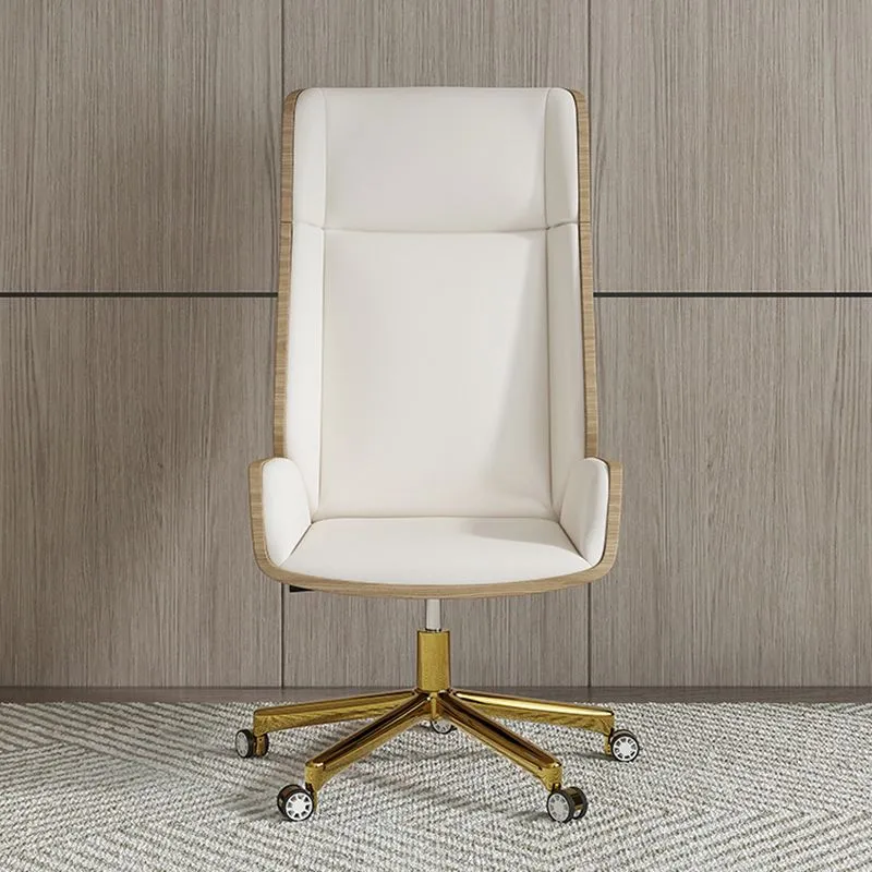 Chaise de bureau pivotante exécutive Chaise de bureau moderne à dossier haut avec sans accoudoirs Clearhalo