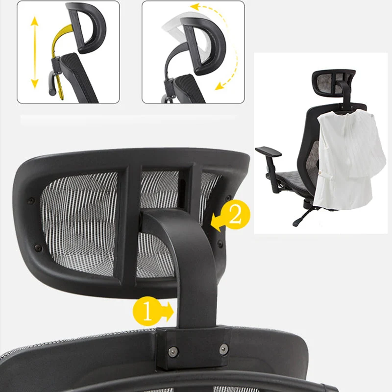 Chaise de bureau pivotante exécutive, chaise de travail moderne à dossier haut avec roulettes Clearhalo