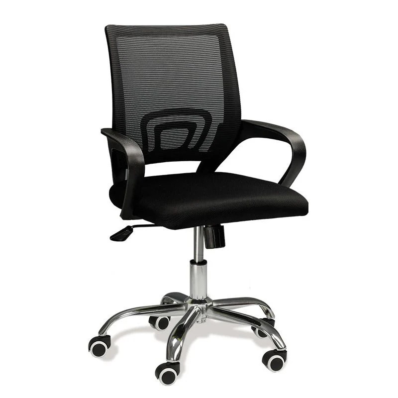 Chaise de bureau pivotante en maille moderne, chaise à bras fixes à dossier moyen avec roulettes Clearhalo